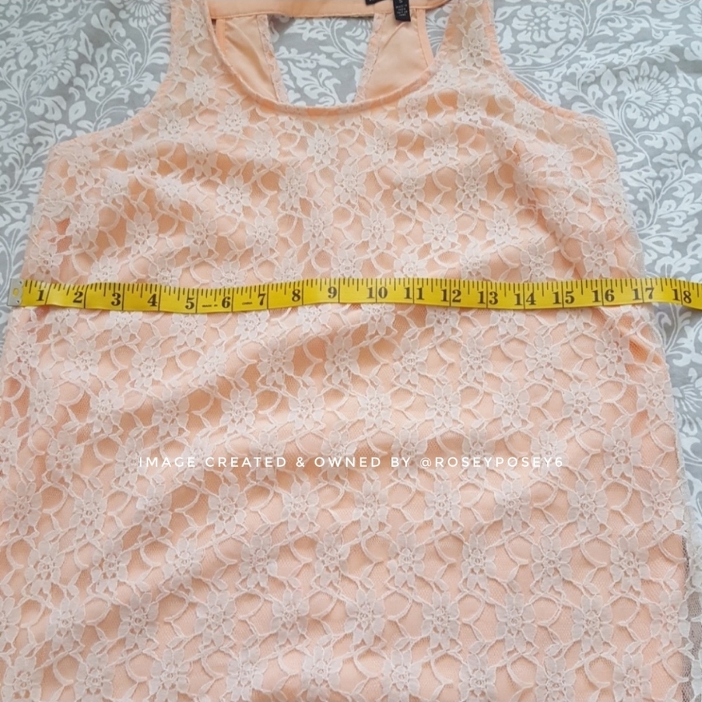 Jessica Simpson Peach/Pink Lace Pleated Tank Spring Summer Dress NWOT - Picture 7 of 7